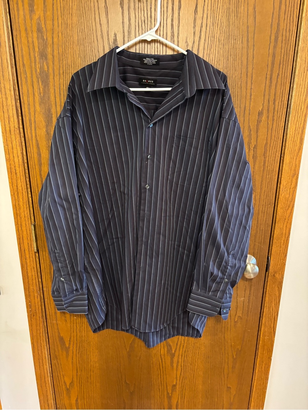 Axcess Navy Pinstripe Dress Shirt